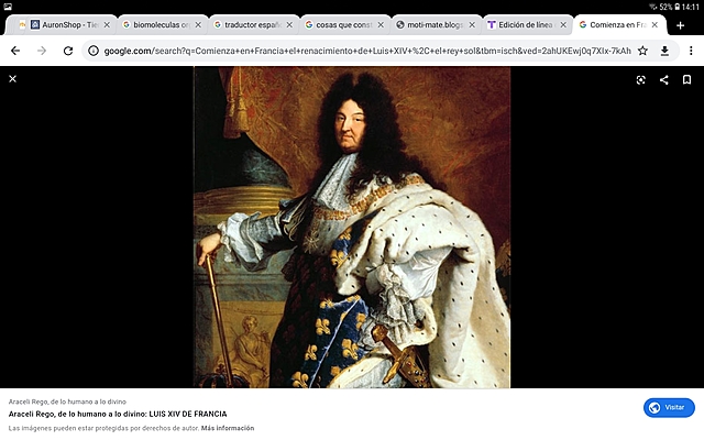 Comienza en Francia el renacimiento de Luis XIV , el rey sol