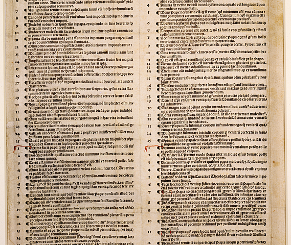 Lutero publica su 95Tesis.