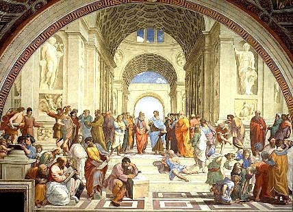 Raphael paints his masterpiece the School Of Athens.