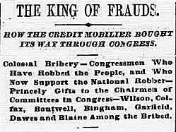 King of Frauds Scandal (came to attention in 1872)