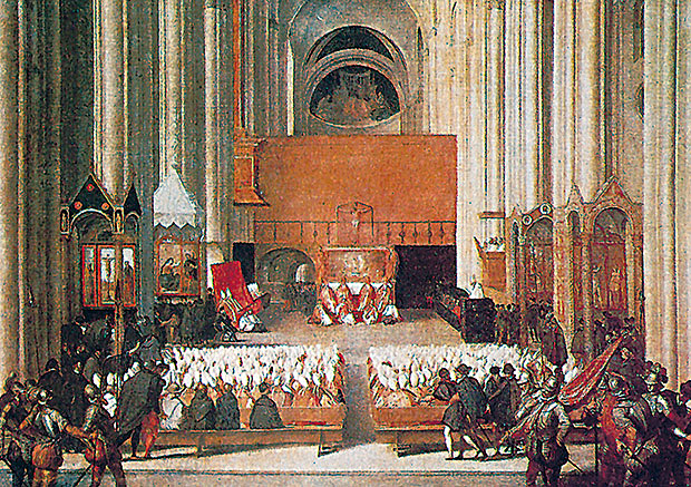 Primera sesión del Concilio de Trento.