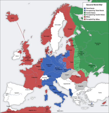 Germany invades Belgium, Holland and Luxembourg