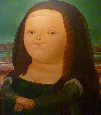 Prof - Jeu(x) sur les emprunts ou les citations de codes et de styles / Fernando Botero - "Mona Lisa à l'âge de 12 ans" (1959, 211 x 195,5 cm, Tempera sur toile, Musée d'Art Moderne, New York)