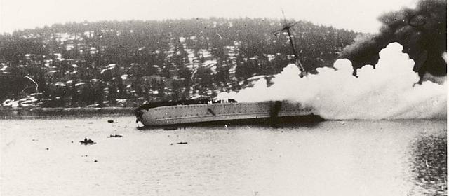 Senkingen av Blycher i Oslo fjorden.