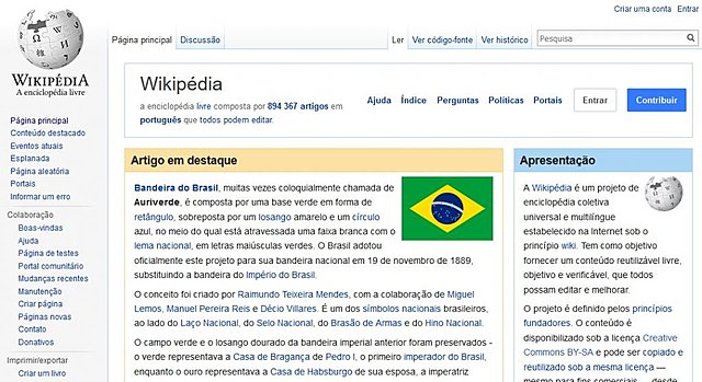 Surgimento do site da Wikipédia