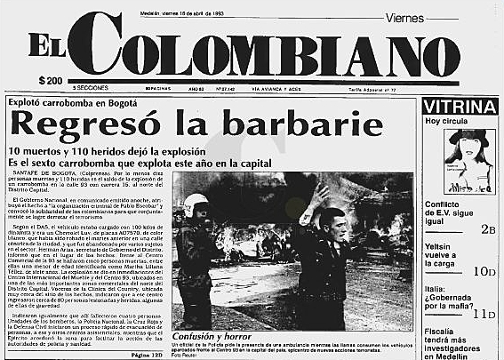 Atentado al centro de Bogotá