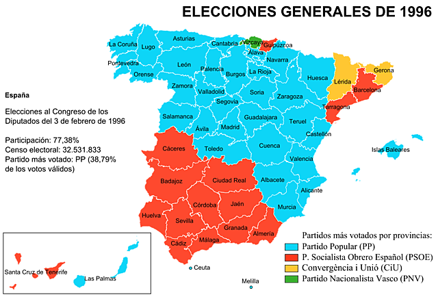 Aznar guanya les eleccions generals