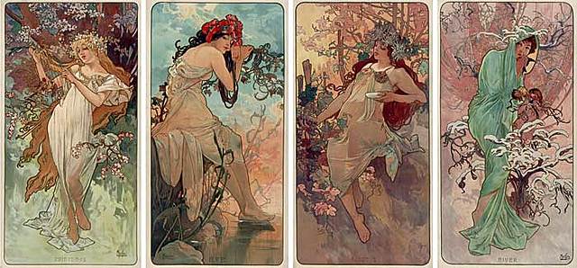 Las 4 estaciones por Alphonse Mucha