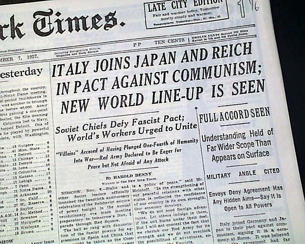 Italy joins the Anti-Comintern Pact