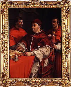 Raphael paints his portrait of Leo X.