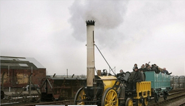 Réplica de la locomotora Rocket de Stephenson