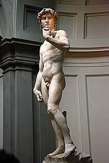 Michelangelo sculpts " David"