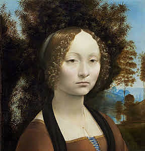 Da Vinci designs the Portrait of Ginevra Benci