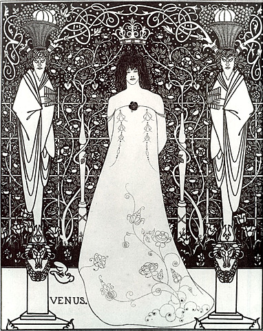 Venus Between Terminal Gods por Aubrey Beardsley