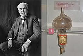 Thomas Edison brings light to the world with the light bulb