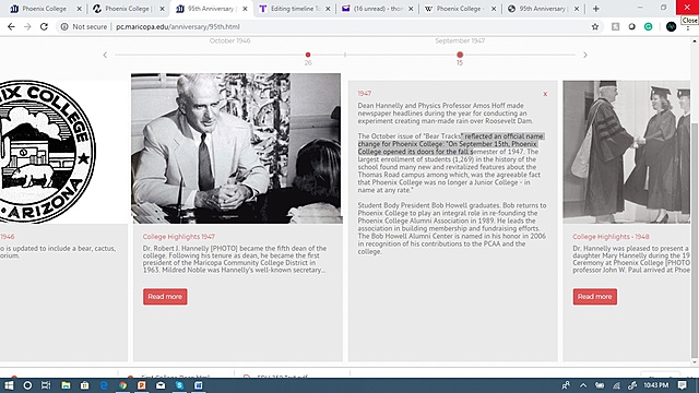 First President of Phoenix College.