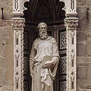 Donatello finishes his sculpture "Saint Mark"