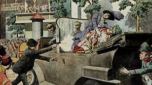 The Assassination on Austria’s archduke Franz Ferdinand starts WWI