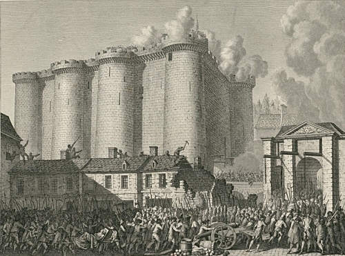 Toma de la Bastilla el 14 de julio de 1789. Grabado de 1802