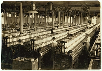 Fábrica textil en EEUU en 1916.