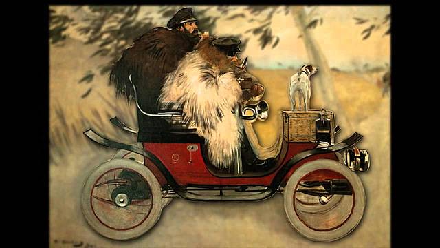 Ramon Casas and Pere Romeu in an Automobile por Ramón Casas