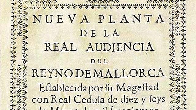 Decretos de nueva planta para Mallorca.