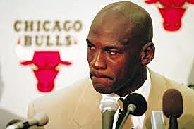 Michael Jordan retires from basketball and leaves the Bulls.