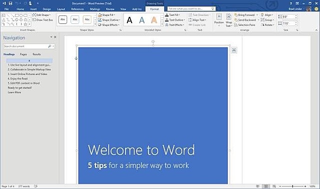 MICROSOFT WORD 16.1.6746.2048
