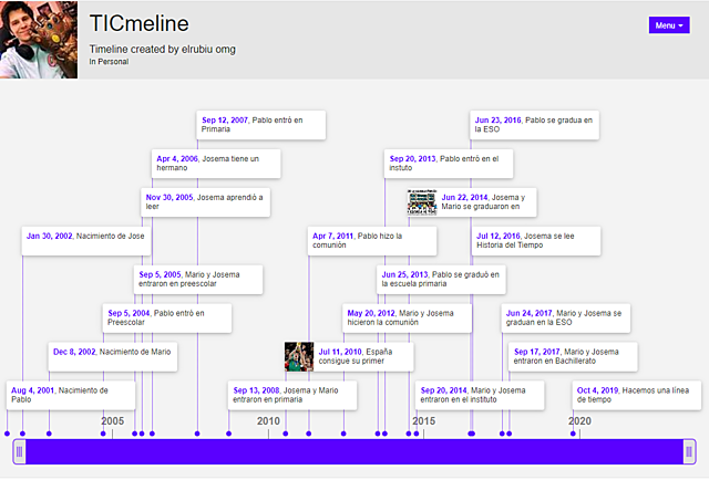 Hacemos una línea de tiempo