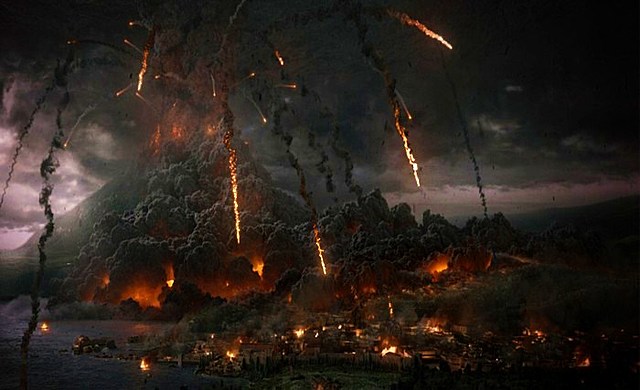 Eruzione del Vesuvio e distruzione di Pompei.