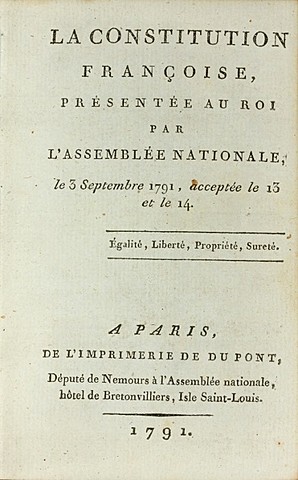 Constitution Accepted by King Louis XVI