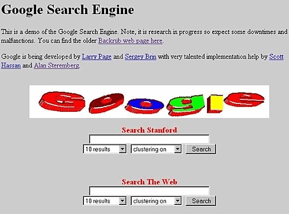 1997. Buscador Google. Google Inc.
