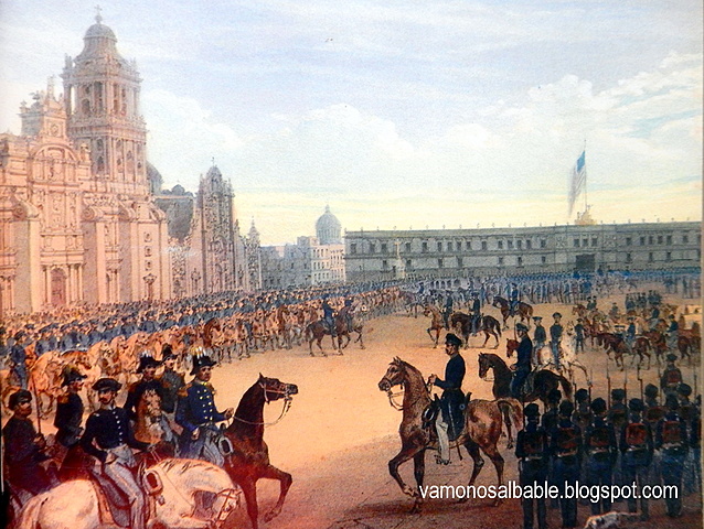 La bandera estadounidense en la ciudad de mexico