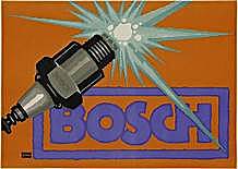 Lucian Bernhard Affiche lithographique pour les bougies Bosch