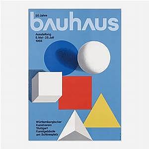 Herbert Bayer affiche pour l' exposition 50 Jarre Bauhaus