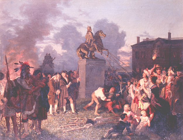 The declaration of independence was read to soldiers George Washington