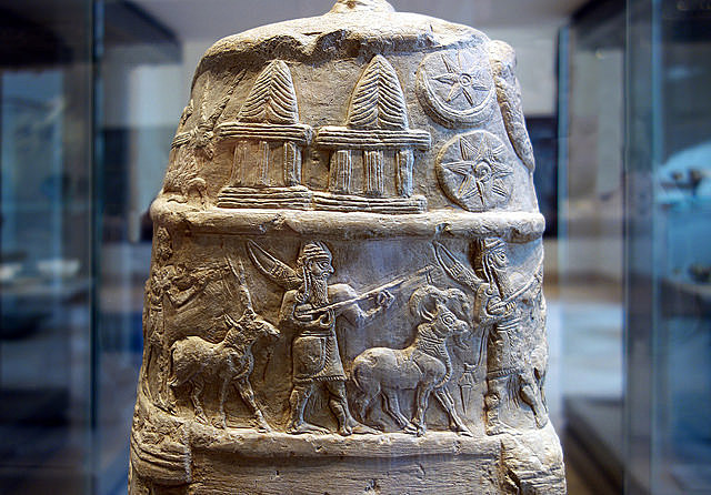 The Kassite kudurru, or boundary stone, is decorated with royal and divine figures.