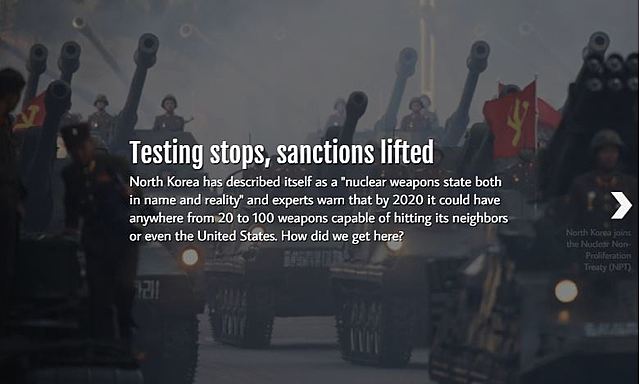 Ejemplo de líneas de tiempo "China: North Koreans left legally"