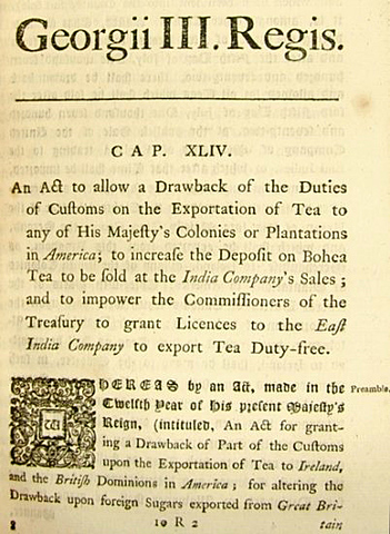 Tea Act- December 1773