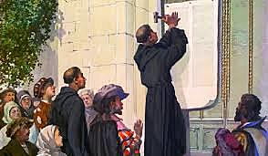 Martin Luther nails 95 Theses