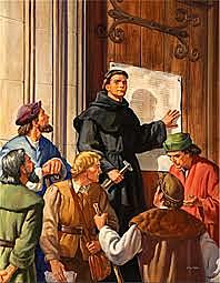 Martin Luther nailed 95 theses to a church door.