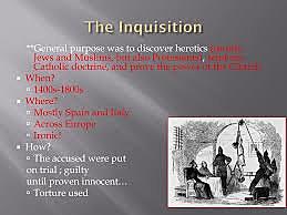 The Inquisition was used to reinforce Catholic doctrine