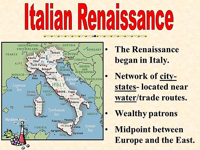 The Renaissance began in the Italian city-states and spread to Northhern Europe.