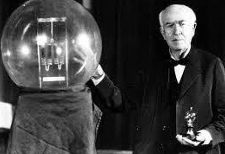 Thomas Edison brings light to the world with the light bulb