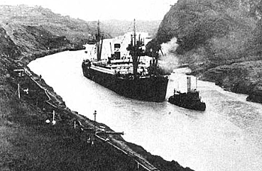 The Panama Canal is completed and opened for traffic