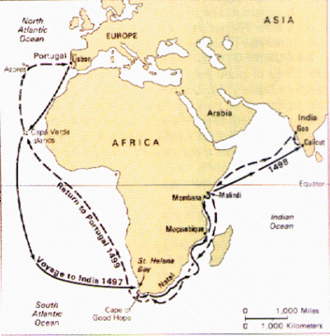 Bartolomeu Dias dobla el cabo de Buena Esperanza