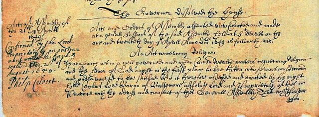 Maryland toleration act