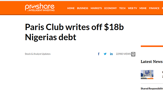 Paying of Debt To Paris Club