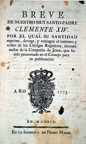 Decreto de expulsión de los Jesuitas