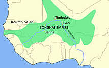 The Songhai Empire was established in Africa.